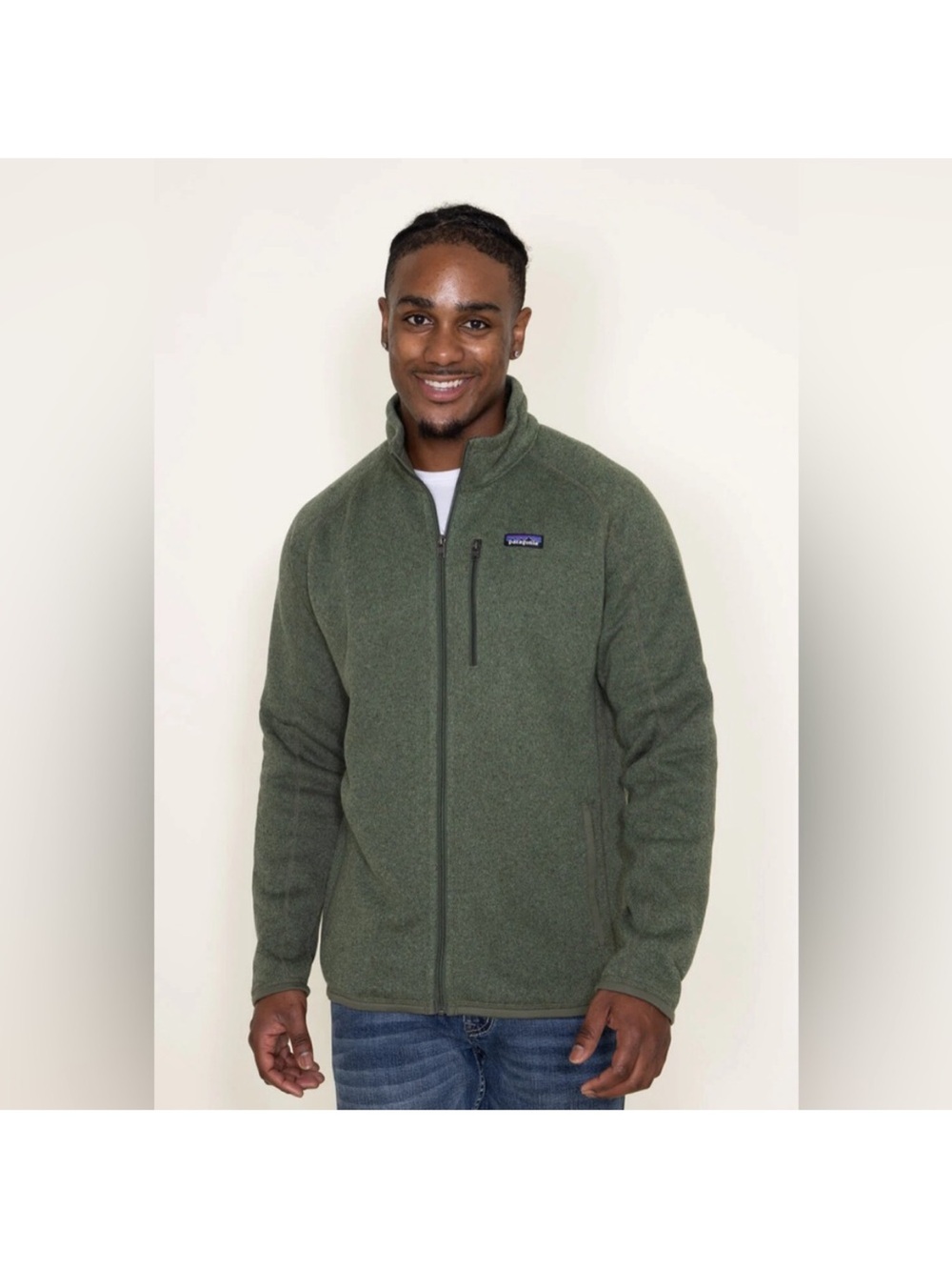 Patagonia Olive Green Full-Zip Fleece Jacket